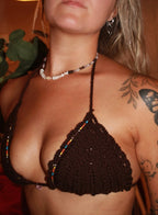 Native beaded bikini *top