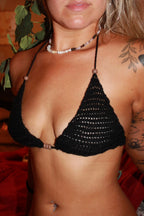 Black mesh bikini set