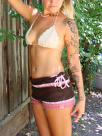 Posy side tie bow baby shorts