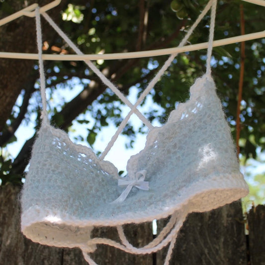 Baby blue bow bralette